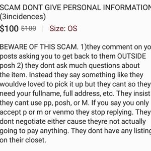 Dont give personal information , beware scammers